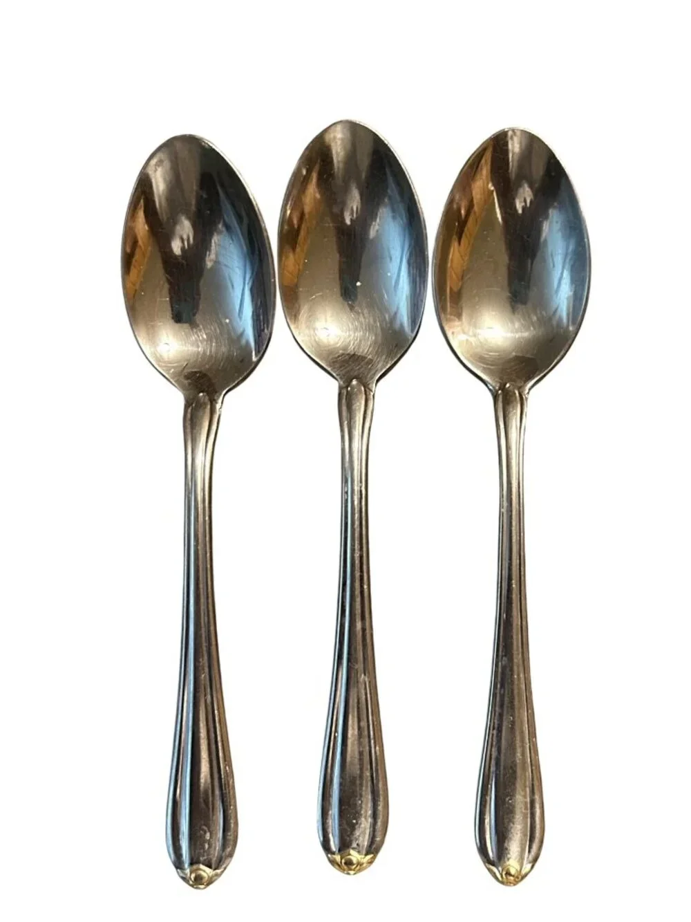 Gorham Silver Golden Melon Bud Stainless Gold Accent 3 Tablespoons Discontinued